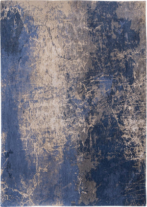 HomeRoots 3'' Blue and Gray Abstract Non-Skid Area Rug for Entryways and Kitchens - Modern, Low-Pile Design 8' Round 548451