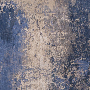 HomeRoots 3'' Blue and Gray Abstract Non-Skid Area Rug for Entryways and Kitchens - Modern, Low-Pile Design 8' Round 548451