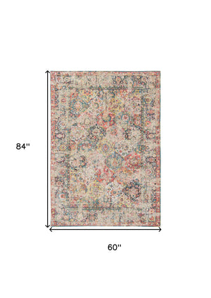 Homeroots 6' X 8' Red Oriental Non Skid Area Rug  100% Pet 548468