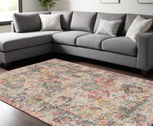 HomeRoots 5' Elegant Red Oriental Area Rug with Non-Skid Backing for Safe and Stylish Home Decor Solutions 8' X 11' 548470