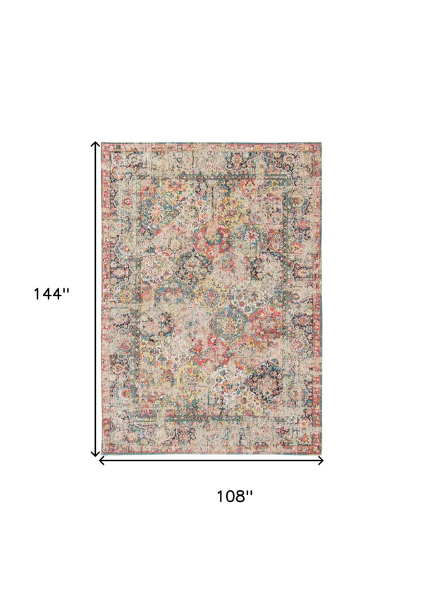 HomeRoots 9' X 13' Red Oriental Area Rug - Non-Skid, Elegant Design for Timeless Home Decor & Safety 548471