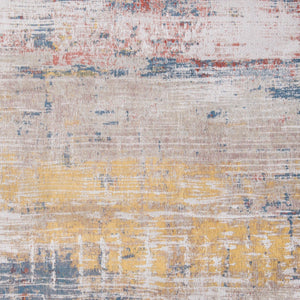 Homeroots 3' X 5' White Abstract Non Skid Area Rug  100% Pet 548472