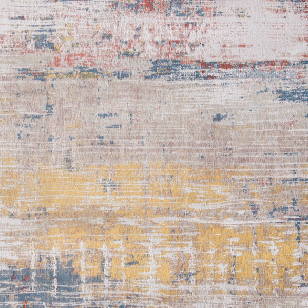 Homeroots 3' X 5' White Abstract Non Skid Area Rug  100% Pet 548472