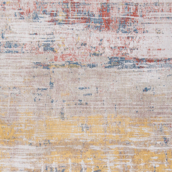 Homeroots 5' X 7' White Abstract Non Skid Area Rug  100% Pet 548473