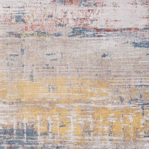 HomeRoots 3'' Modern Abstract White Non-Skid Area Rug for Living Rooms and Bedrooms - Stylish & Safe Design 7' X 9' 548475
