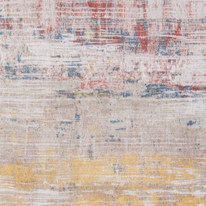 HomeRoots 9' X 13' White Abstract Non-Skid Area Rug - Stylish, Durable, Modern Design for High-Traffic Spaces 548477