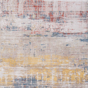 HomeRoots 9' X 13' White Abstract Non-Skid Area Rug - Stylish, Durable, Modern Design for High-Traffic Spaces 548477