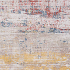 Homeroots 5' White Round Abstract Non Skid Area Rug  100% Pet 548478