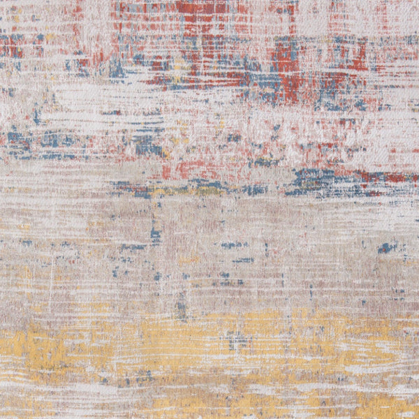 Homeroots 5' White Round Abstract Non Skid Area Rug  100% Pet 548478