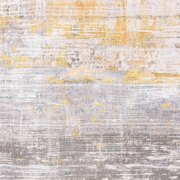 Homeroots 5' X 7' Gray And Yellow Abstract Non Skid Area Rug  100% Pet 548481