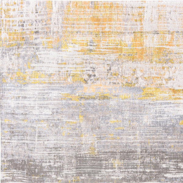 Homeroots 6' X 8' Gray And Yellow Abstract Non Skid Area Rug  100% Pet 548482