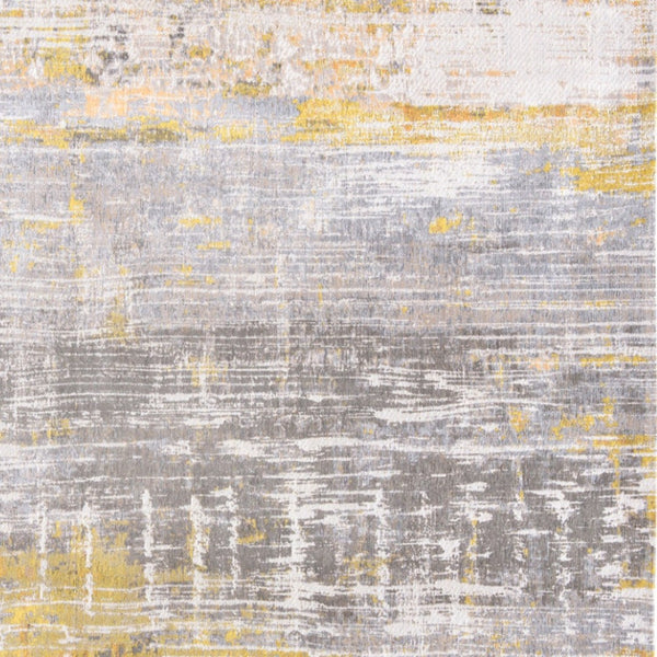 HomeRoots 3'' Modern Abstract White Non-Skid Area Rug for Living Rooms and Bedrooms - Stylish & Safe Design 7' X 9' 548483