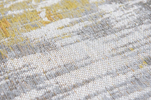 HomeRoots 9' Gray and Yellow Abstract Non-Skid Area Rug - Modern Design for High-Traffic Spaces, 9x13 ft 548485