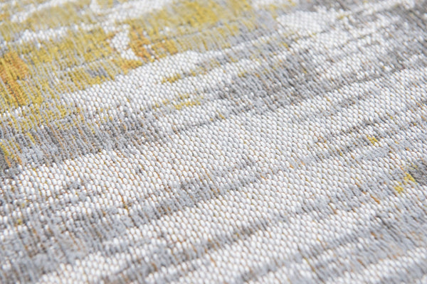 HomeRoots 9' Gray and Yellow Abstract Non-Skid Area Rug - Modern Design for High-Traffic Spaces, 9x13 ft 548485