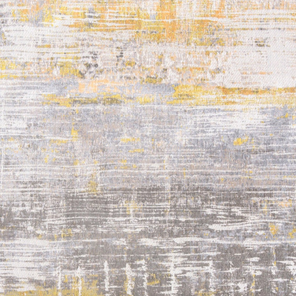 HomeRoots 9' Gray and Yellow Abstract Non-Skid Area Rug - Modern Design for High-Traffic Spaces, 9x13 ft 548485