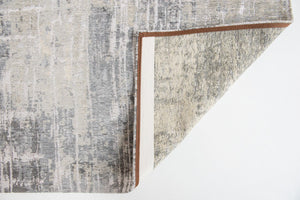 HomeRoots 3' Gray and White Abstract Non-Skid Area Rug - Modern Design for Entryways, Kitchens & More! 3' X 5' 548488