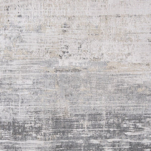 HomeRoots 3' Gray and White Abstract Non-Skid Area Rug - Modern Design for Entryways, Kitchens & More! 3' X 5' 548488