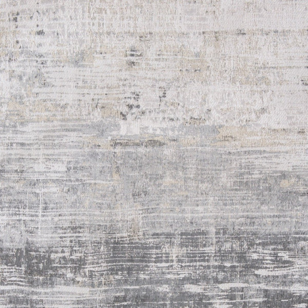 HomeRoots 3' Gray and White Abstract Non-Skid Area Rug - Modern Design for Entryways, Kitchens & More! 3' X 5' 548488
