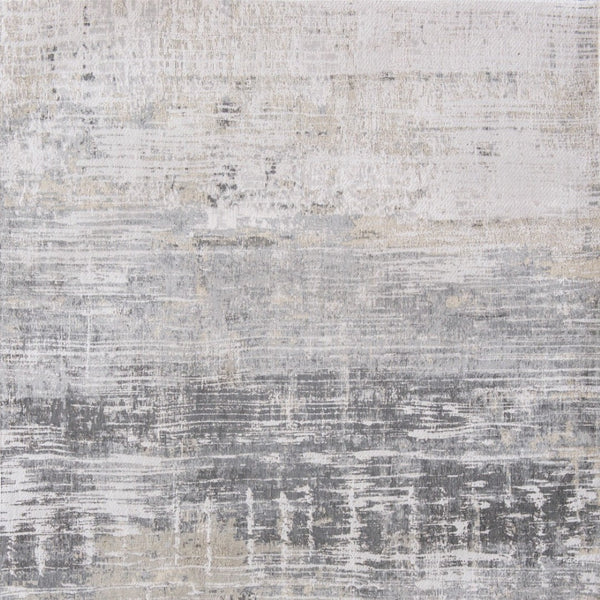 HomeRoots 3' Gray and White Abstract Non-Skid Area Rug - Modern Design for Entryways, Kitchens & More! 3' X 5' 548488