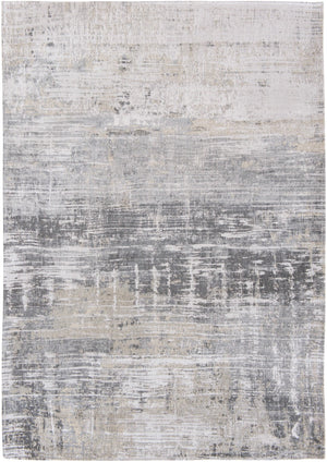 HomeRoots 3' Gray and White Abstract Non-Skid Area Rug - Modern Design for Entryways, Kitchens & More! 6' X 8' 548490