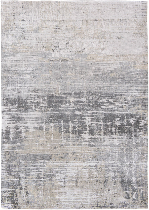 HomeRoots 3' Gray and White Abstract Non-Skid Area Rug - Modern Design for Entryways, Kitchens & More! 6' X 8' 548490