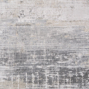 HomeRoots 3' Gray and White Abstract Non-Skid Area Rug - Modern Design for Entryways, Kitchens & More! 6' X 8' 548490