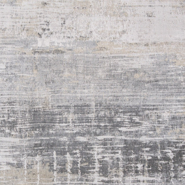 HomeRoots 3' Gray and White Abstract Non-Skid Area Rug - Modern Design for Entryways, Kitchens & More! 6' X 8' 548490