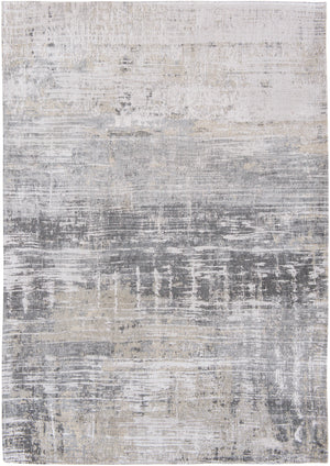 Homeroots 9' X 13' Gray And White Abstract Non Skid Area Rug  100% Pet 548493