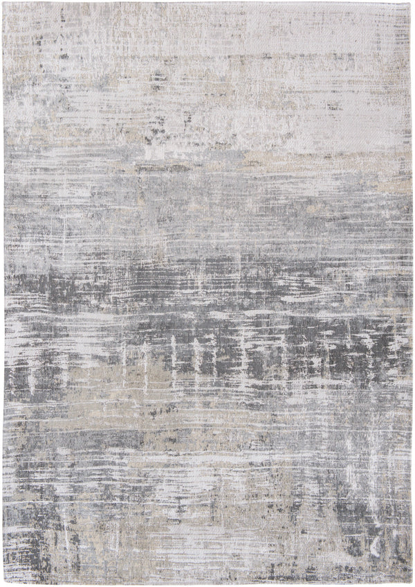 Homeroots 9' X 13' Gray And White Abstract Non Skid Area Rug  100% Pet 548493