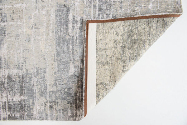HomeRoots 3' Gray and White Abstract Non-Skid Area Rug - Modern Design for Entryways, Kitchens & More! 8' Round 548495