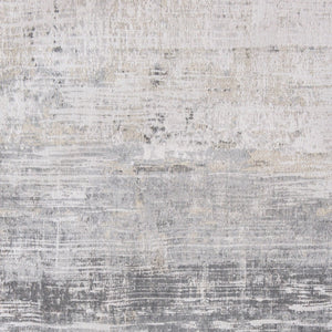 HomeRoots 3' Gray and White Abstract Non-Skid Area Rug - Modern Design for Entryways, Kitchens & More! 8' Round 548495
