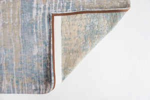 HomeRoots 3'' Blue and Yellow Abstract Non-Skid Area Rug - Perfect Accent for Entryways and High-Traffic Spaces 3' X 5' 548496