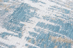 HomeRoots 3'' Blue and Yellow Abstract Non-Skid Area Rug - Perfect Accent for Entryways and High-Traffic Spaces 3' X 5' 548496