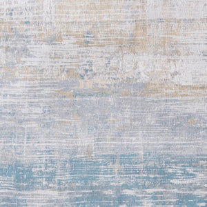 HomeRoots 3'' Blue and Yellow Abstract Non-Skid Area Rug - Perfect Accent for Entryways and High-Traffic Spaces 3' X 5' 548496