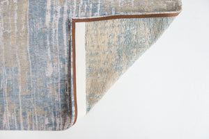 Homeroots 5' X 7' Blue And Yellow Abstract Non Skid Area Rug  100% Pet 548497