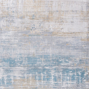 Homeroots 5' X 7' Blue And Yellow Abstract Non Skid Area Rug  100% Pet 548497