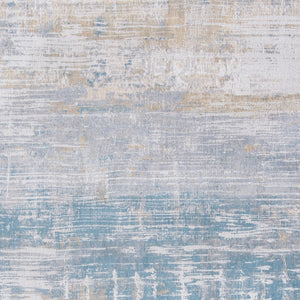 Homeroots 6' X 8' Blue And Yellow Abstract Non Skid Area Rug  100% Pet 548498