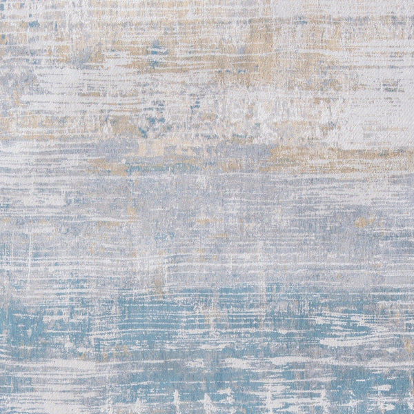 Homeroots 7' X 9' Blue And Yellow Abstract Non Skid Area Rug  100% Pet 548499