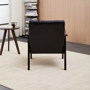 English Elm Medieval-inspired High Back Upholstered Armchair with Solid Wood Legs for Reading Nooks W2989P382811