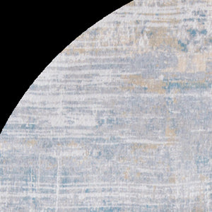 Homeroots 5' Blue And Yellow Round Abstract Non Skid Area Rug  100% Pet 548502