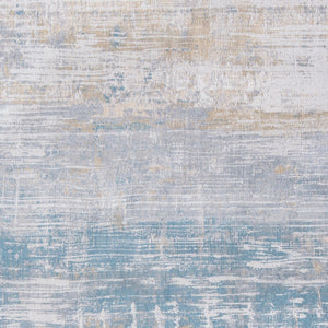 Homeroots 5' Blue And Yellow Round Abstract Non Skid Area Rug  100% Pet 548502