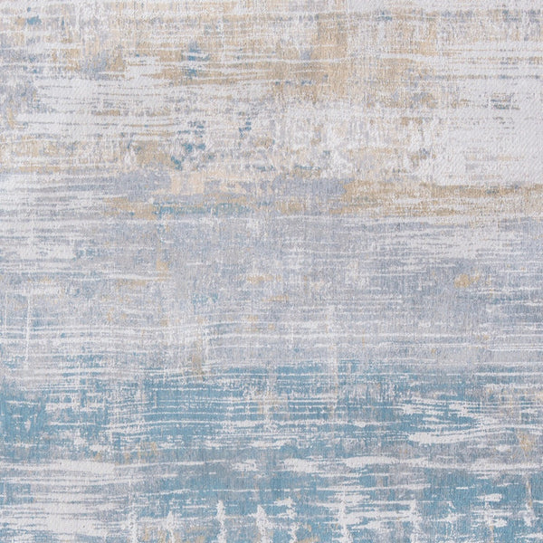 Homeroots 5' Blue And Yellow Round Abstract Non Skid Area Rug  100% Pet 548502