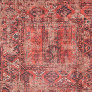 HomeRoots 5' Red Oriental Area Rug with Non-Skid Backing - Timeless Elegance for Entryways and Living Spaces 5' X 7' 548504