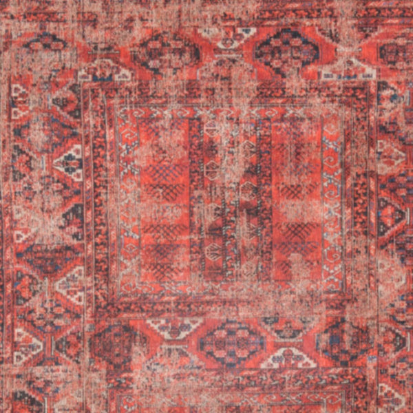 HomeRoots 5' Red Oriental Area Rug with Non-Skid Backing - Timeless Elegance for Entryways and Living Spaces 5' X 7' 548504