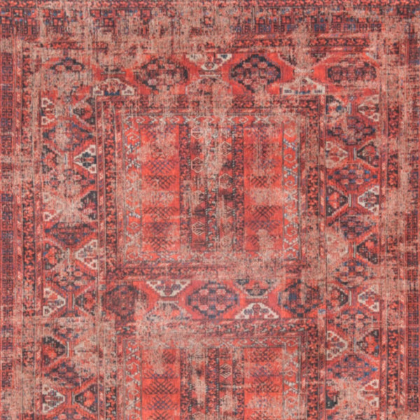 HomeRoots 5' Red Oriental Area Rug with Non-Skid Backing - Timeless Elegance for Entryways and Living Spaces 5' X 7' 548504