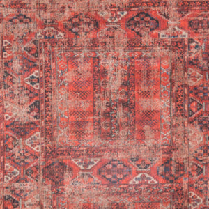 Homeroots 6' X 8' Red Oriental Non Skid Area Rug  100% Pet 548505