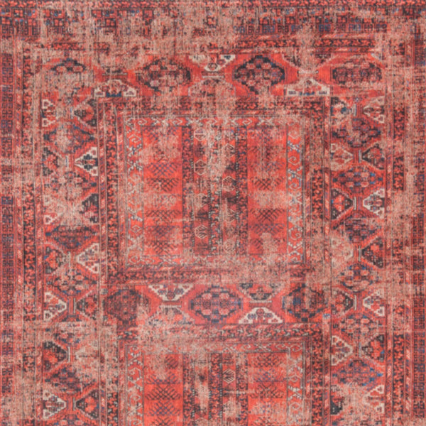 Homeroots 6' X 8' Red Oriental Non Skid Area Rug  100% Pet 548505