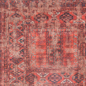 Homeroots 7' X 9' Red Oriental Non Skid Area Rug  100% Pet 548506