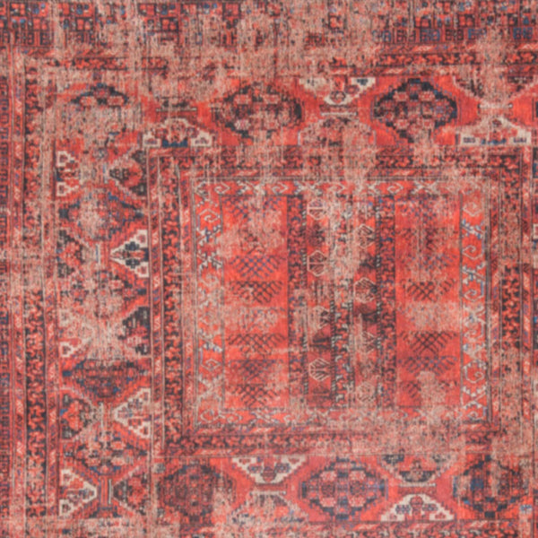 Homeroots 7' X 9' Red Oriental Non Skid Area Rug  100% Pet 548506