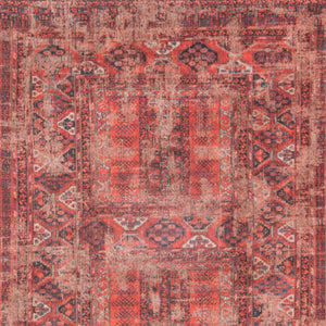 Homeroots 7' X 9' Red Oriental Non Skid Area Rug  100% Pet 548506